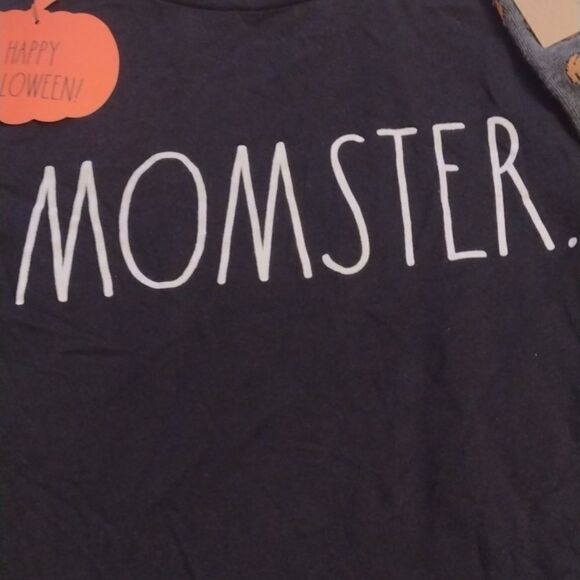 NWT Rae Dunn Halloween Set Momster long sleeve top and pumpkin socks size L - Picture 5 of 11